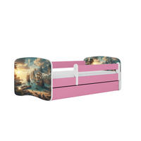 KINDERBETT Schiff mit Schublade 160/80 90/61/164 - Rosa, Holzwerkstoff (80/160cm) - RAUMHIRSCH FURNITURE