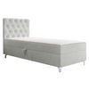 BOXBETT Chester 1, Seite: Links - Silberfarben/Hellgrau, Holz/Textil (90/200cm) - MIRJAN24