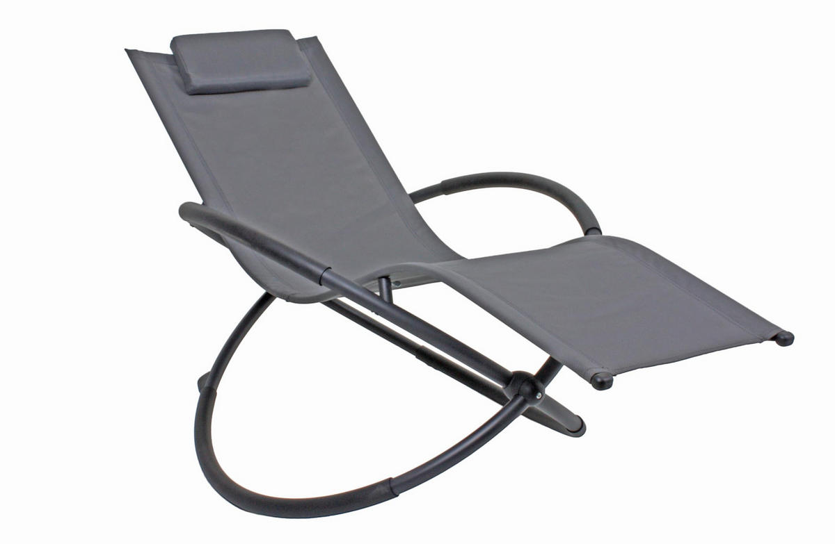 SCHAUKELLIEGE Amira Stahl Grau Kunststoff Sonnenliege - Grau, Kunststoff (78/105/162cm) - DELUKE