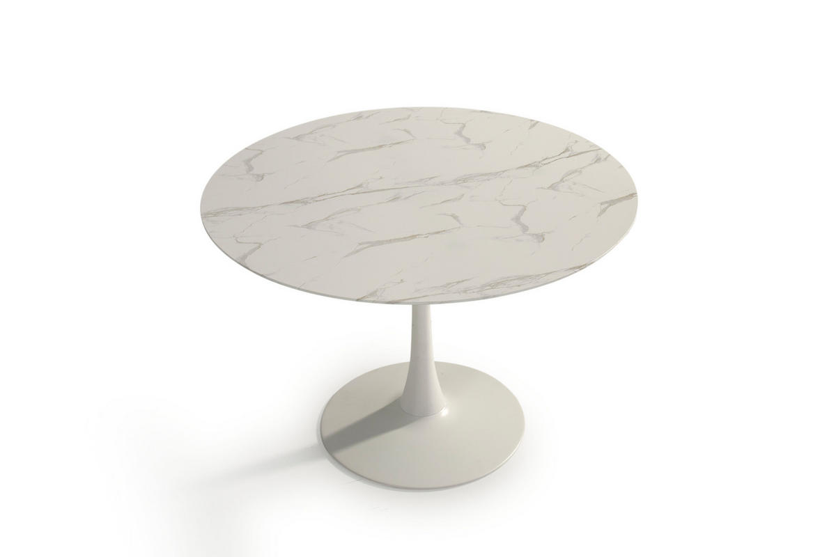 ESSTISCH Ada Weiß 110/110/75 cm - Weiß, Glas (110/110/75cm) - Calicosy