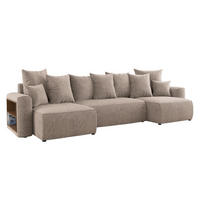 ECKSOFA SOLARIS U - Beige/Schwarz, Holzwerkstoff (312/142cm) - Meblini