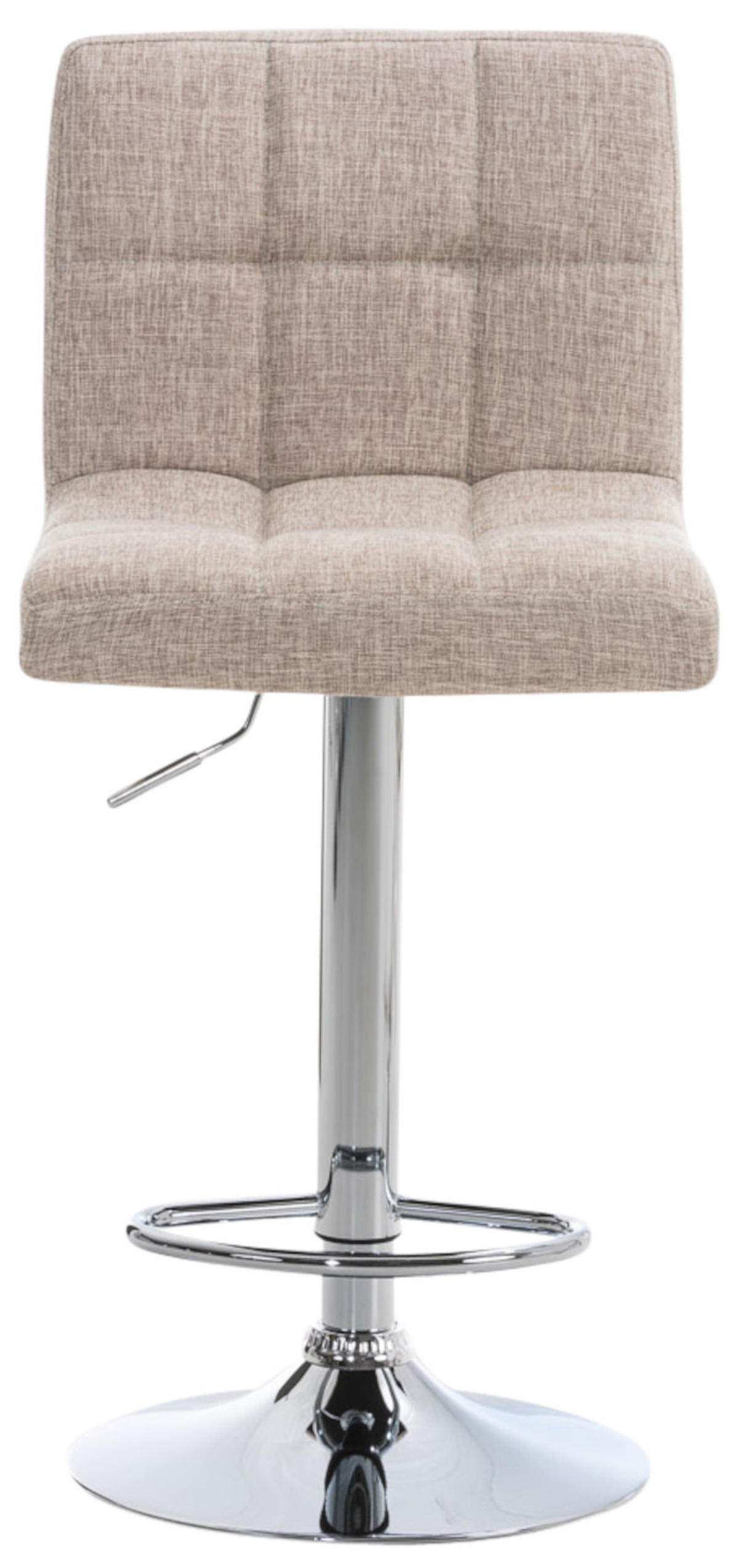 BARHOCKER 2er Set Peran STOFF C creme - Chromfarben/Creme, Textil/Metall (46/114/47cm) - TPFLiving