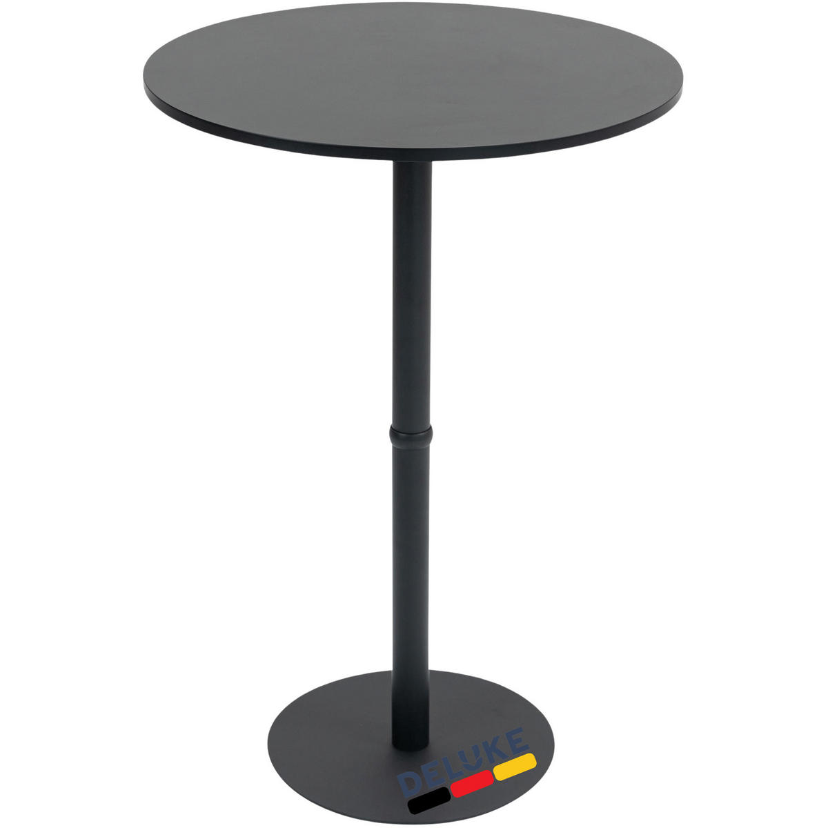 STEHTISCH rund Ø 75cm CAHNI - Metall Gestell | 110x75cm HxB, Schwarz - Schwarz, Metall (75/75/110cm) - DELUKE