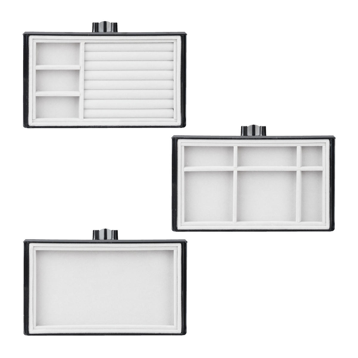 MAKE-UP Organizer - Schwarz, Kunststoff/Textil (23.5/18.5/15cm) - Relaxdays