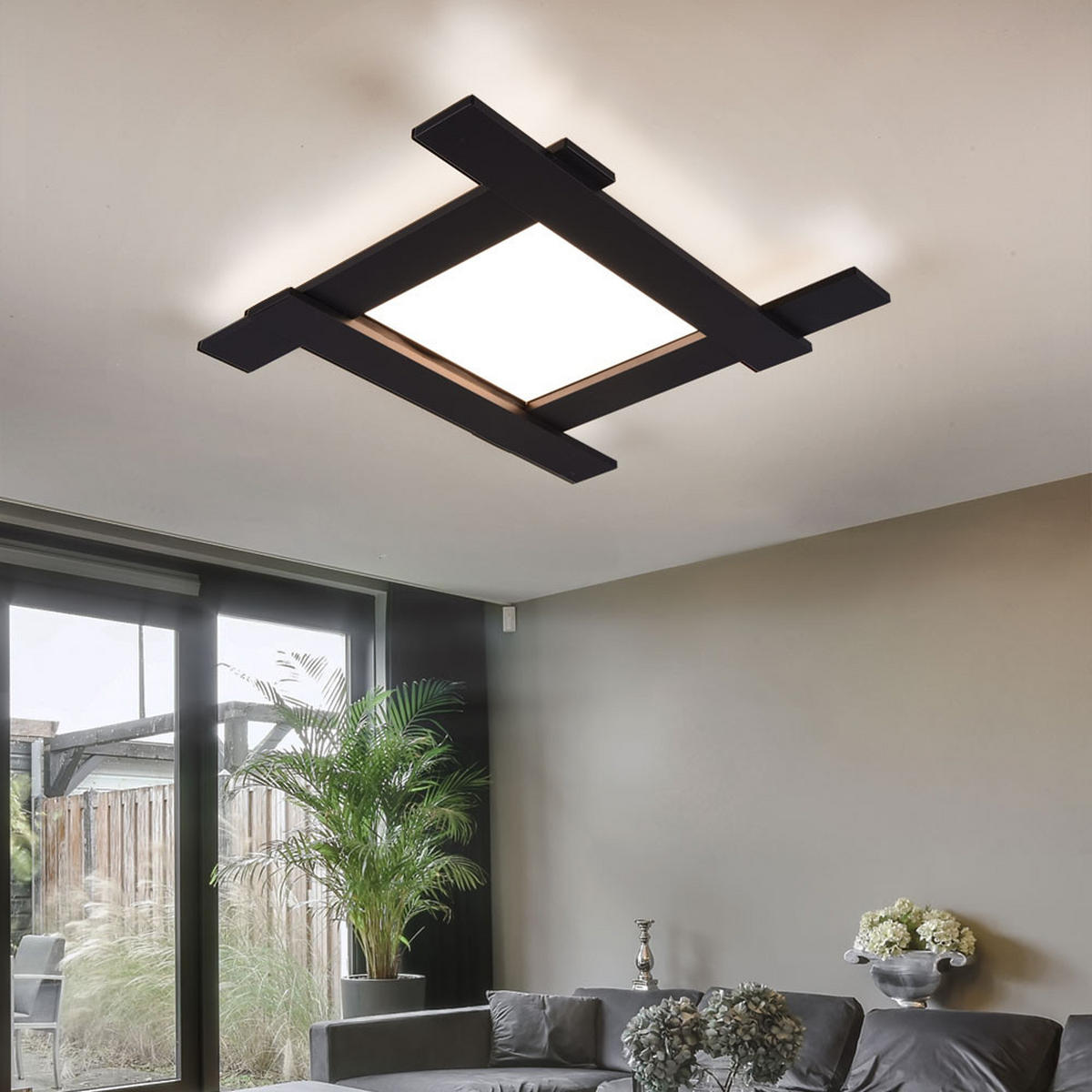 LED DECKENLEUCHTE Belfast Schwarz Matt - Schwarz, Metall (59/59/6cm)