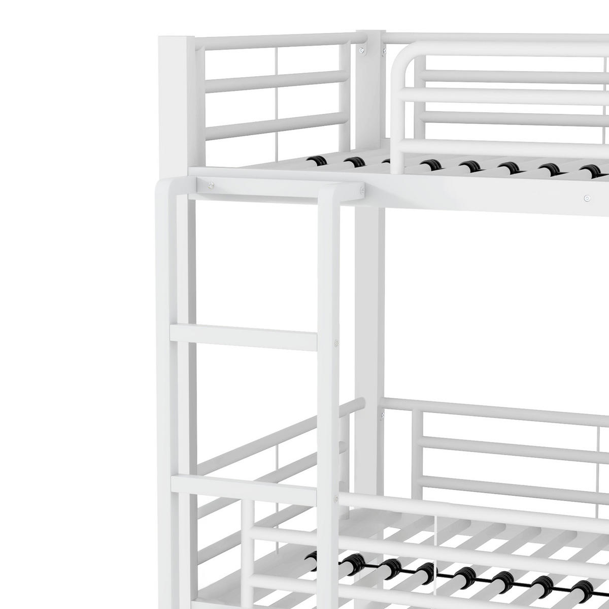 ETAGENBETT 90/200 cm weiß aus Metall Dreifachbett - Weiß, Metall (90/200cm) - OKWISH