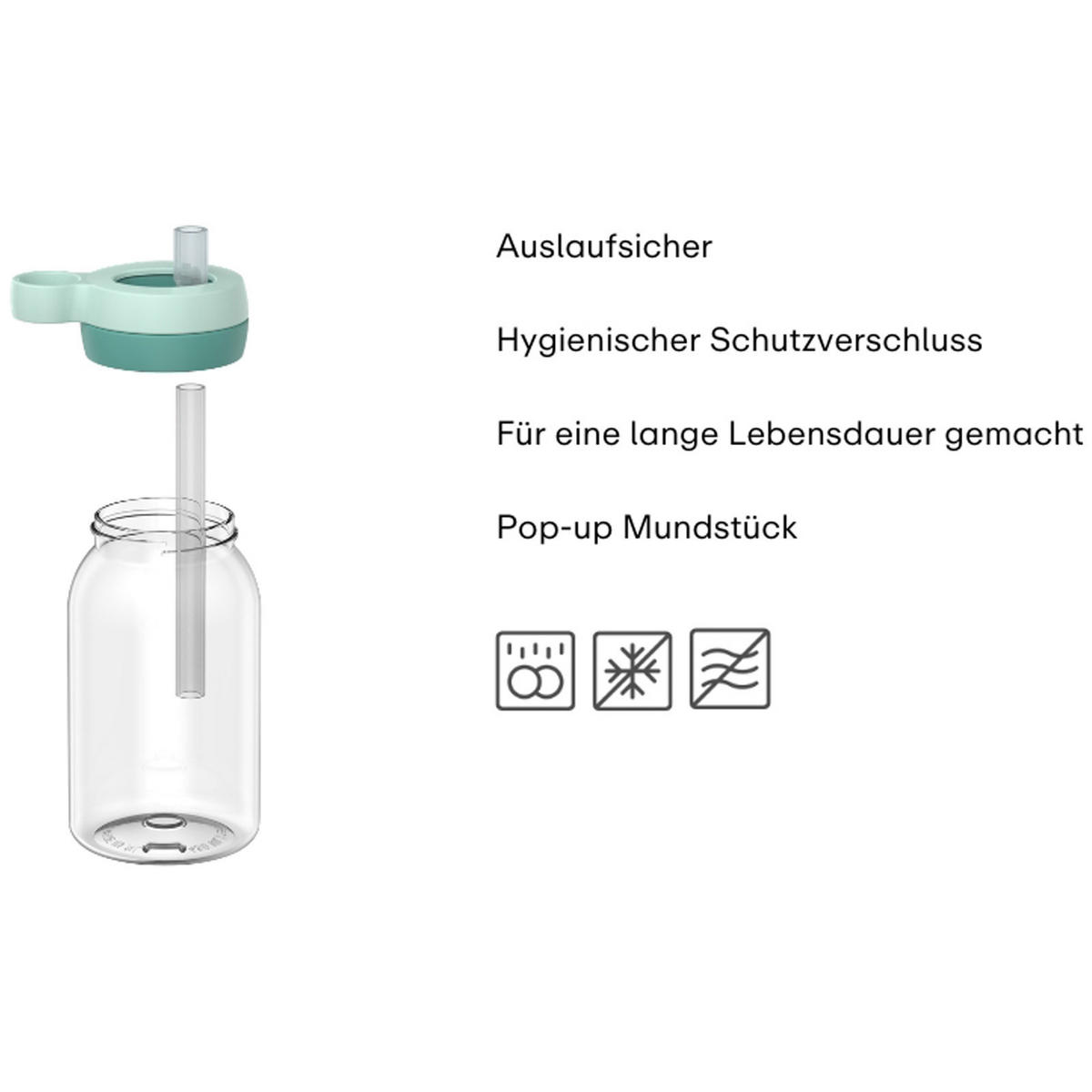 TRINKFLASCHE MIT TRINKHALM Campus Cool Blue 450 ml - Blau, Kunststoff (450L) - Mepal