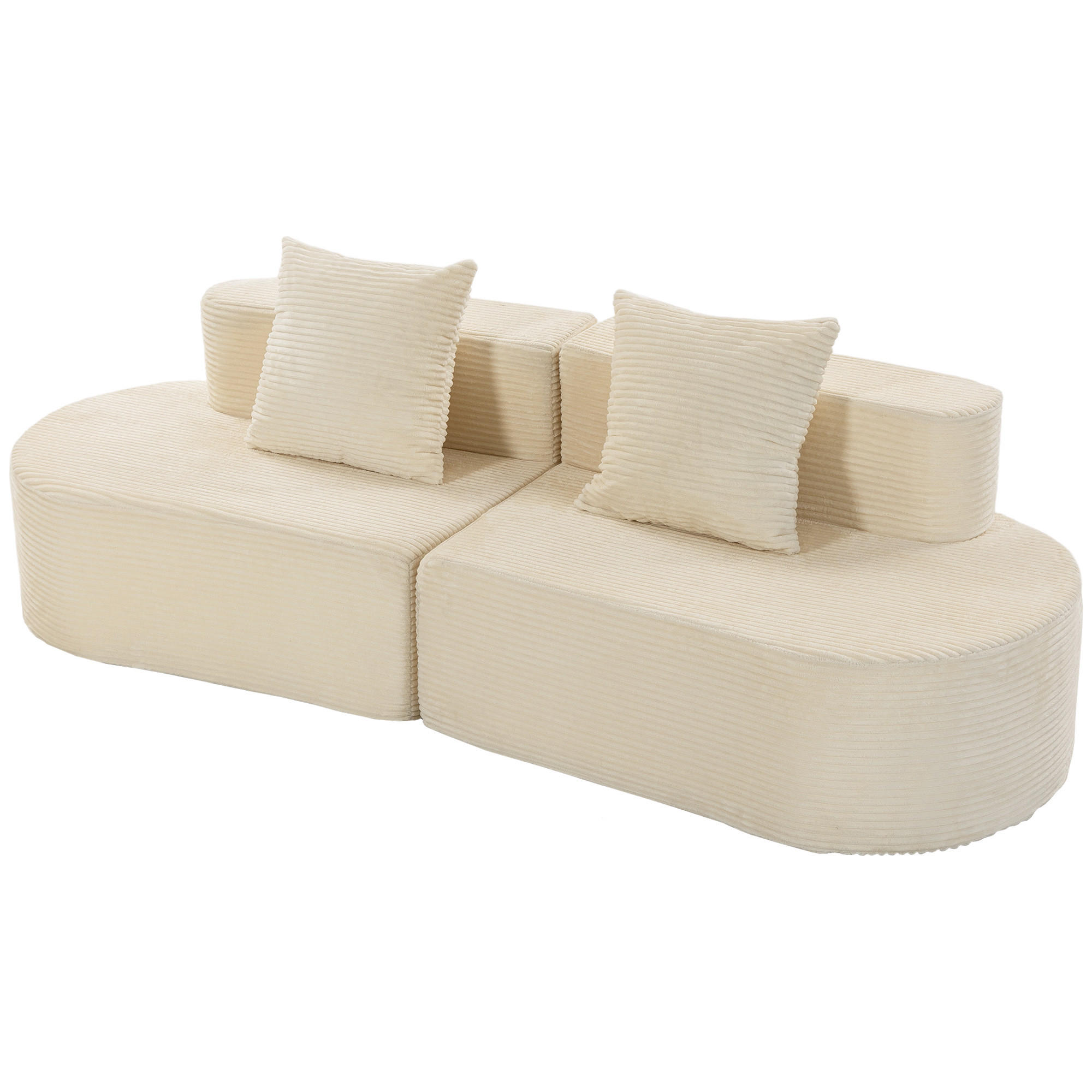 Homcom 3-Sitzer-Sofa Beige 86x82x245 cm