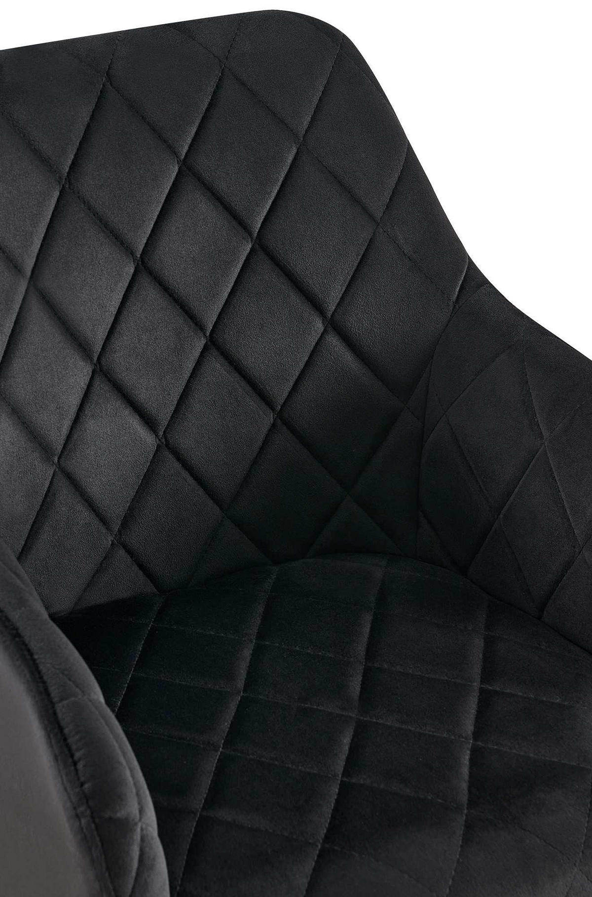 ARMLEHNENSTUHL Samt Schwarz - Schwarz, Textil (53/83/61cm) - CLP