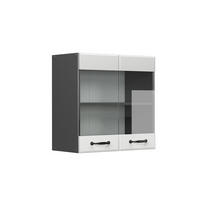KÜCHENGLASSCHRANK R-Line Weiß Landhaus 60 cm - Anthrazit/Weiß, Holzwerkstoff (60/60/31cm) - Vicco
