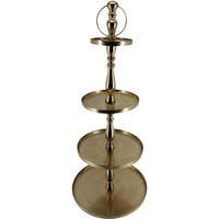ETAGERE Brush - Gold - 50/50/120 cm - Goldfarben, Metall (50/120cm) - Lesli Living