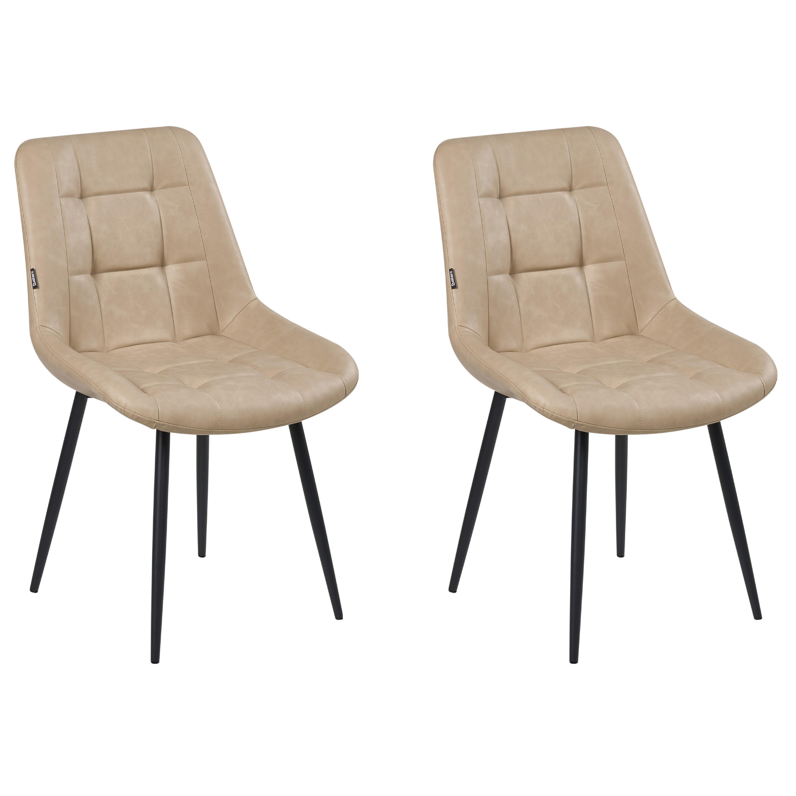 JÍDELNÍ ŽIDLE sada 2 ks Umělá kůže Béžová Melrose - béžová, plast (51/85/58cm) - Beliani