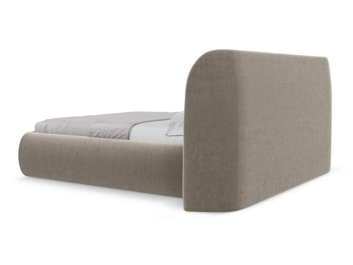 POLSTERBETT mit Bettkasten und Lattenrost 210x215 Grau - Taupe/Schwarz, Kunststoff/Textil (160/200cm) - Makamii