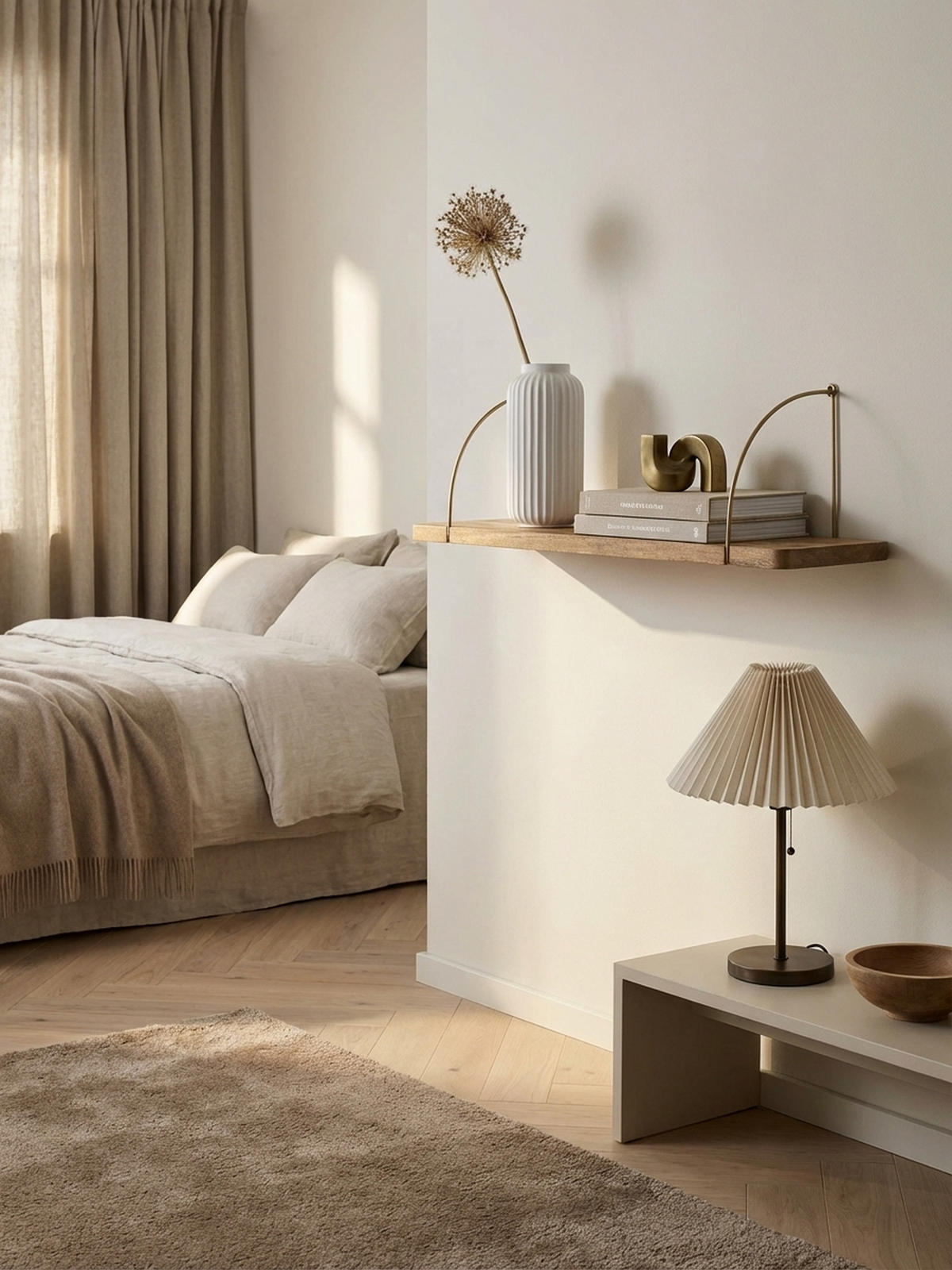 WANDREGAL TEVERE Mango Massivholz Eisen Industrial, Beige 60x22x25 cm - Beige, Holz/Metall (60/25/22cm) - KADIMA DESIGN