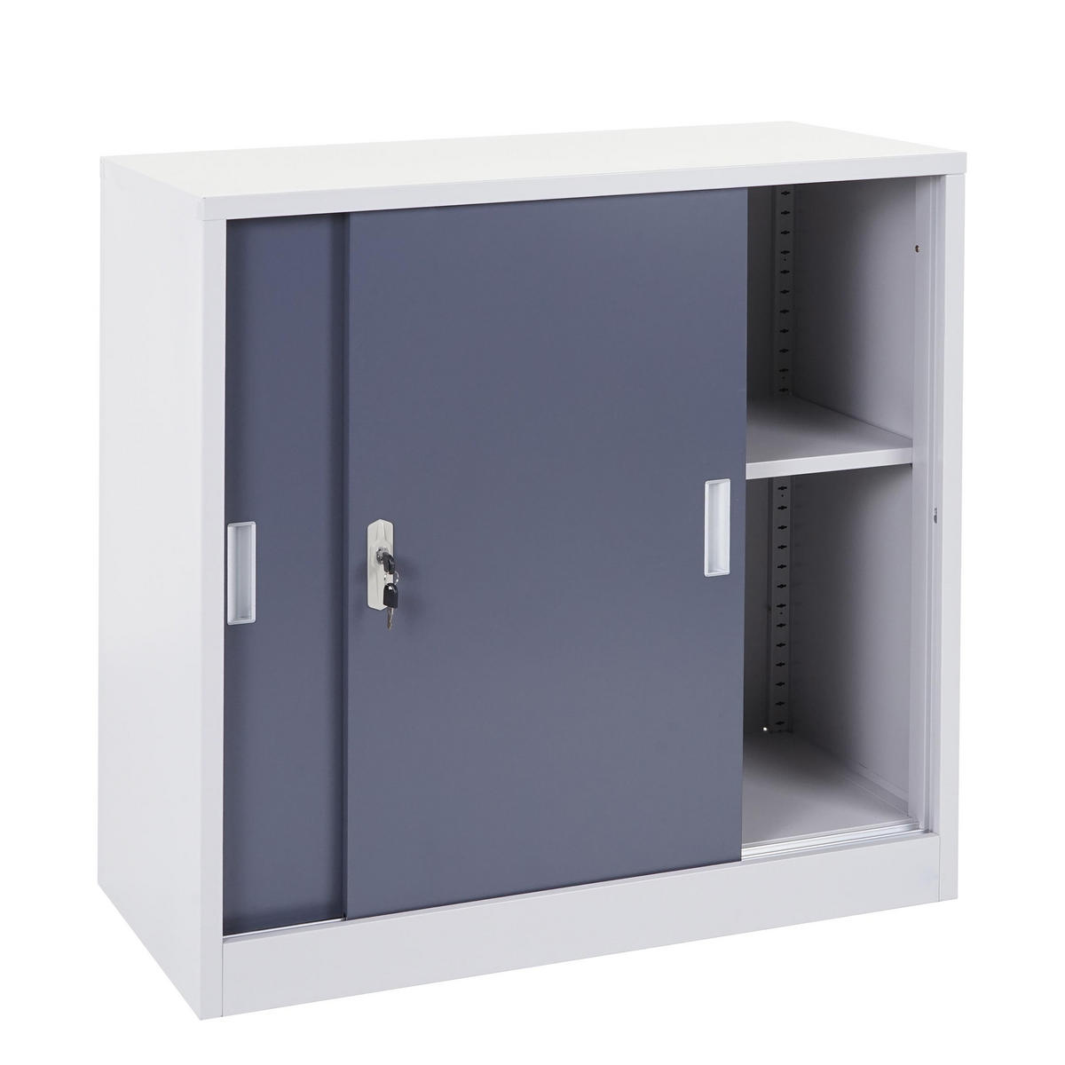 AKTENSCHRANK Grau - Grau, Metall (90/90/45cm) - MCW