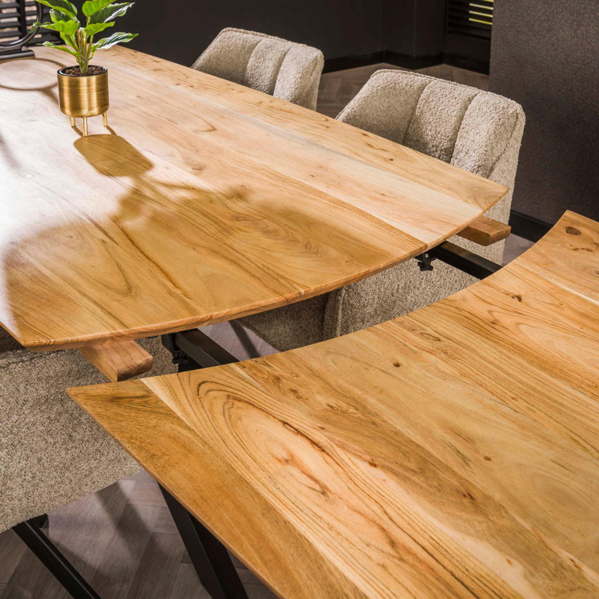 ESSTISCH VALERIO ESTESO 175cm Ausziehbarer Massivholztisch - Braun, Holz (175/90/77cm) - alesvelt