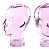 KOPFHÖRERSTÄNDER MICK Glas transparent lila - Violett, Glas (21/29/21cm) - DESIGN DELIGHTS