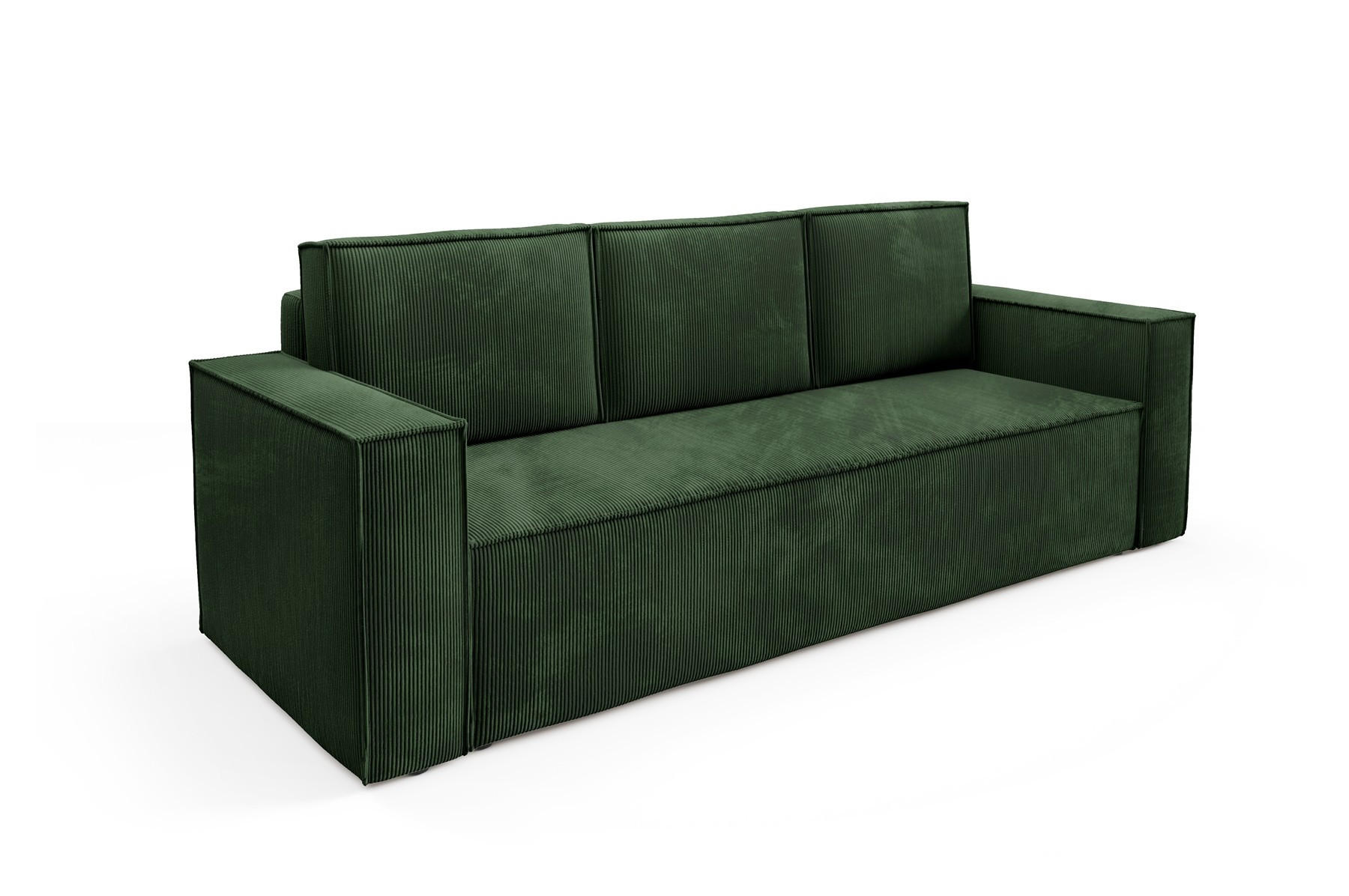 SOFA Roda Grün, Kordsofa mit Schlaffunktion - Grün, Holzwerkstoff/Textil (248/93/96cm) - Bettso