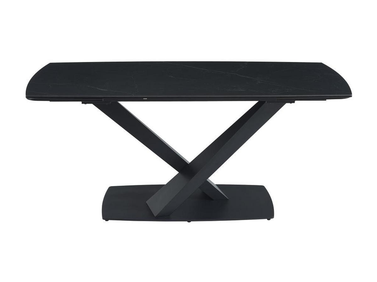ESSTISCH ausziehbar - 6 bis 10 Personen - Sicherheitsglas, Keramik & Metall - Marmor-Optik Schwarz - MALATA - Schwarz, Glas (260/90/76cm) - Vente-Unique