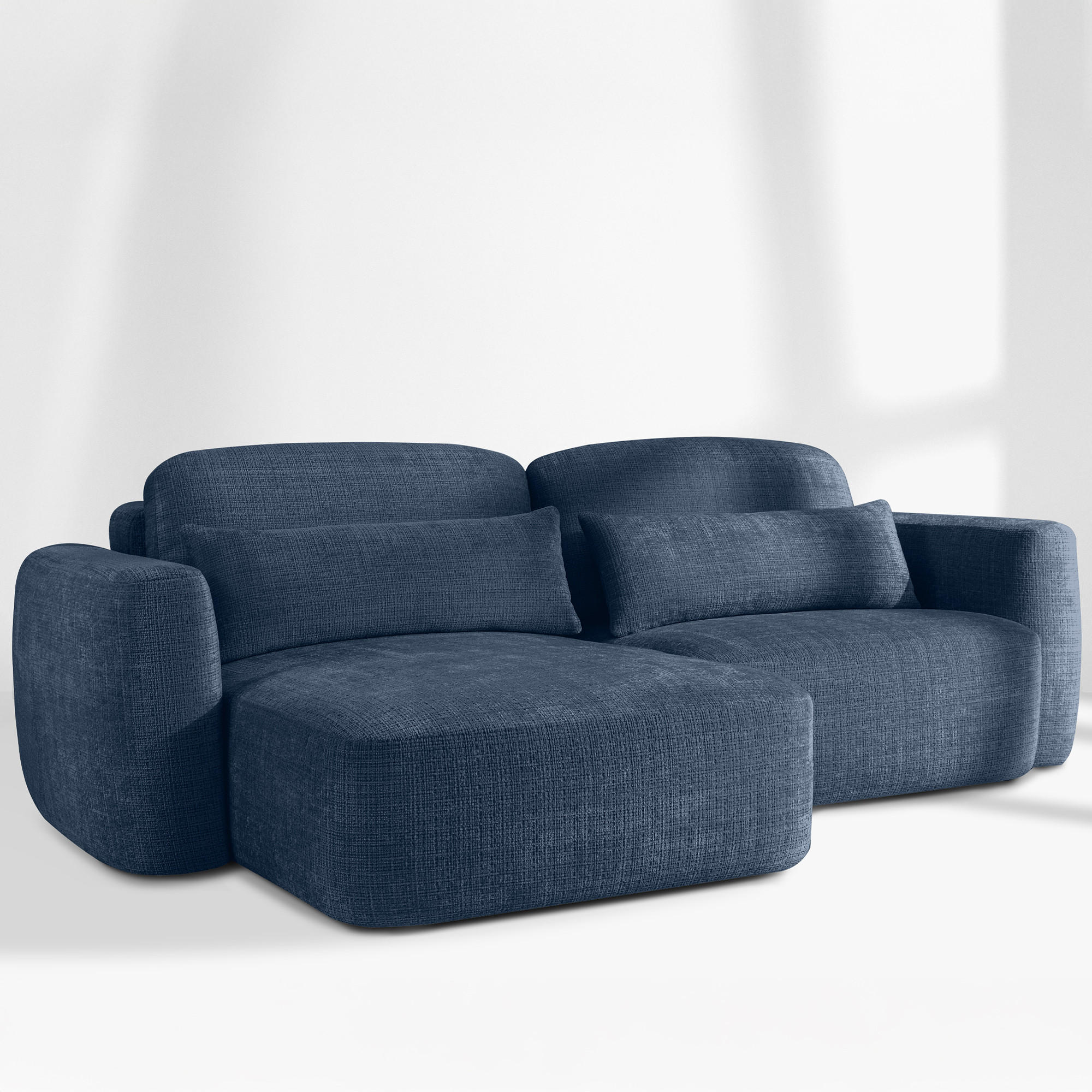 SITZGARNITUR ELOSA - Dunkelblau, Holz/Textil (245/85/165cm) - KONSIMO®