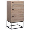 KOMMODE 4 Schubladen heller Holzfarbton Acra - Hellbraun/Schwarz, Holzwerkstoff (52/106/41cm) - Beliani