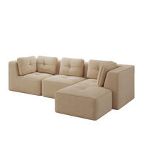 ECKSOFA 297/177/69 cm Beige aus Cord mit modularem Design und breiten Armlehnen - Beige, Textil (177/297cm) - OKWISH