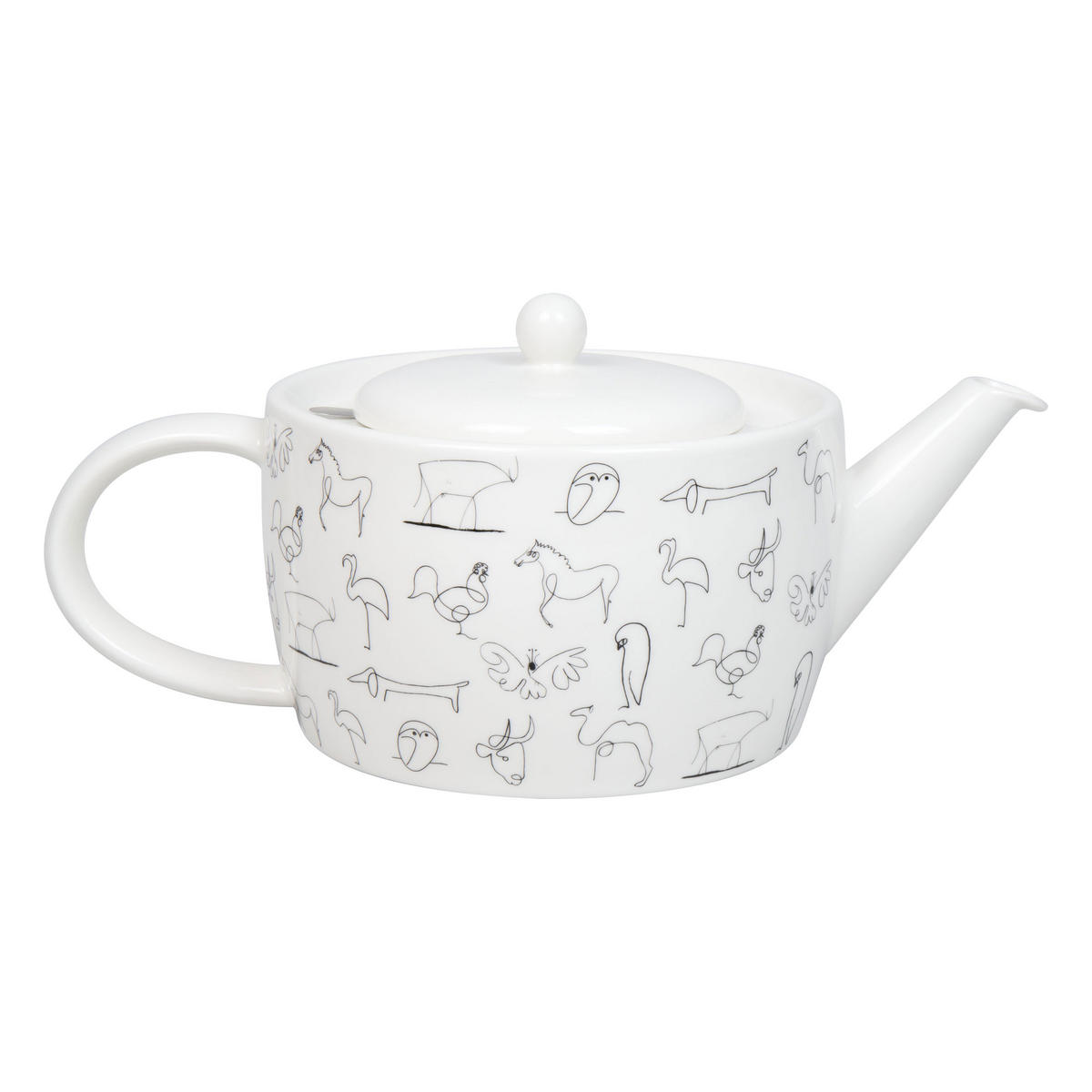 TEEKANNE mit Sieb Picasso Animaux, in Geschenkbox - Naturfarben, Keramik (0.4L) - Könitz