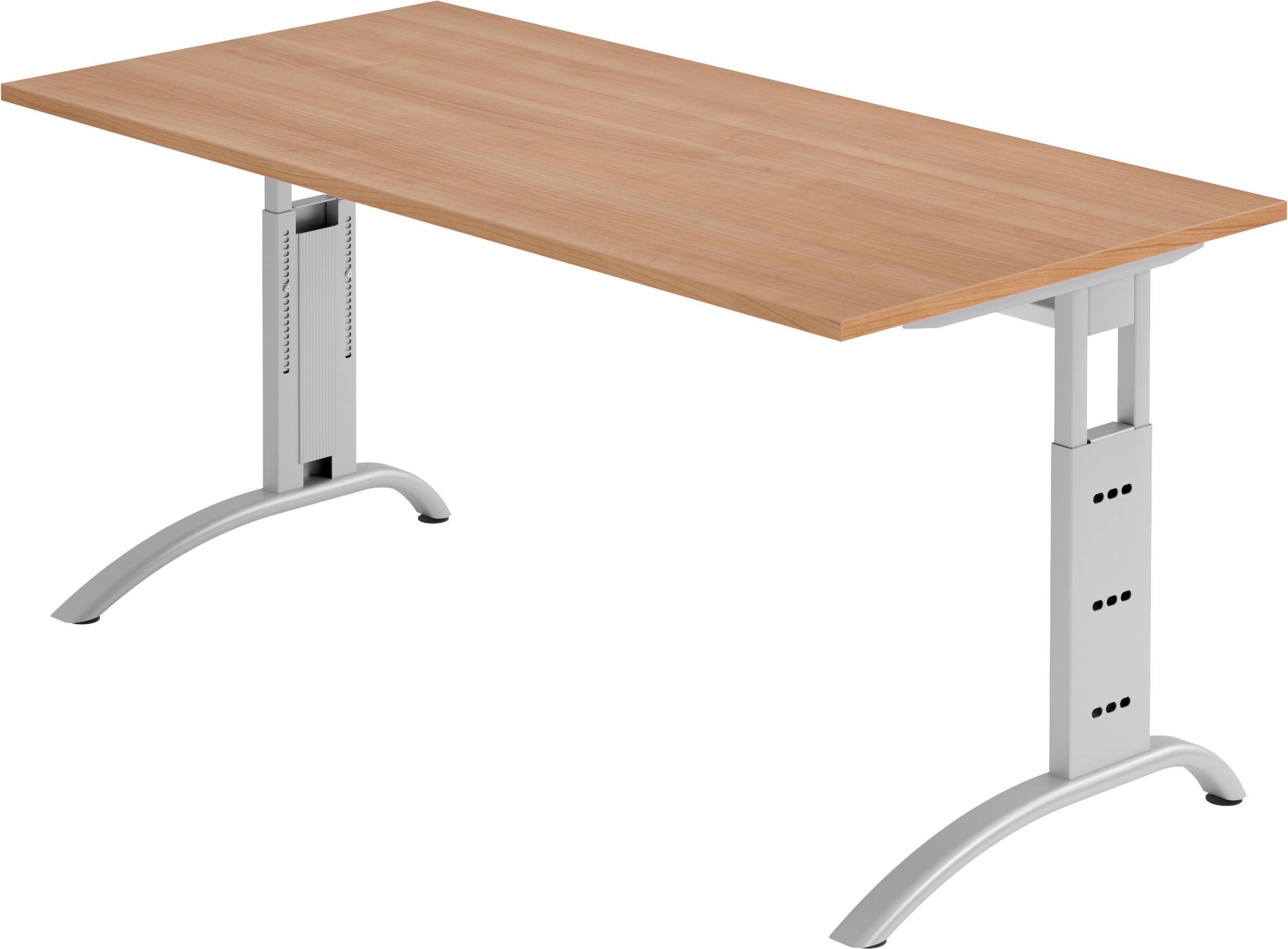SCHREIBTISCH Serie-F 80/160/74 cm in Nussbaumfarben - Nussbaumfarben, Holzwerkstoff (80/160/74cm) - bümö