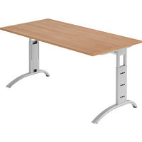 SCHREIBTISCH Serie-F 80/160/74 cm in Nussbaumfarben - Nussbaumfarben, Holzwerkstoff (80/160/74cm) - bümö