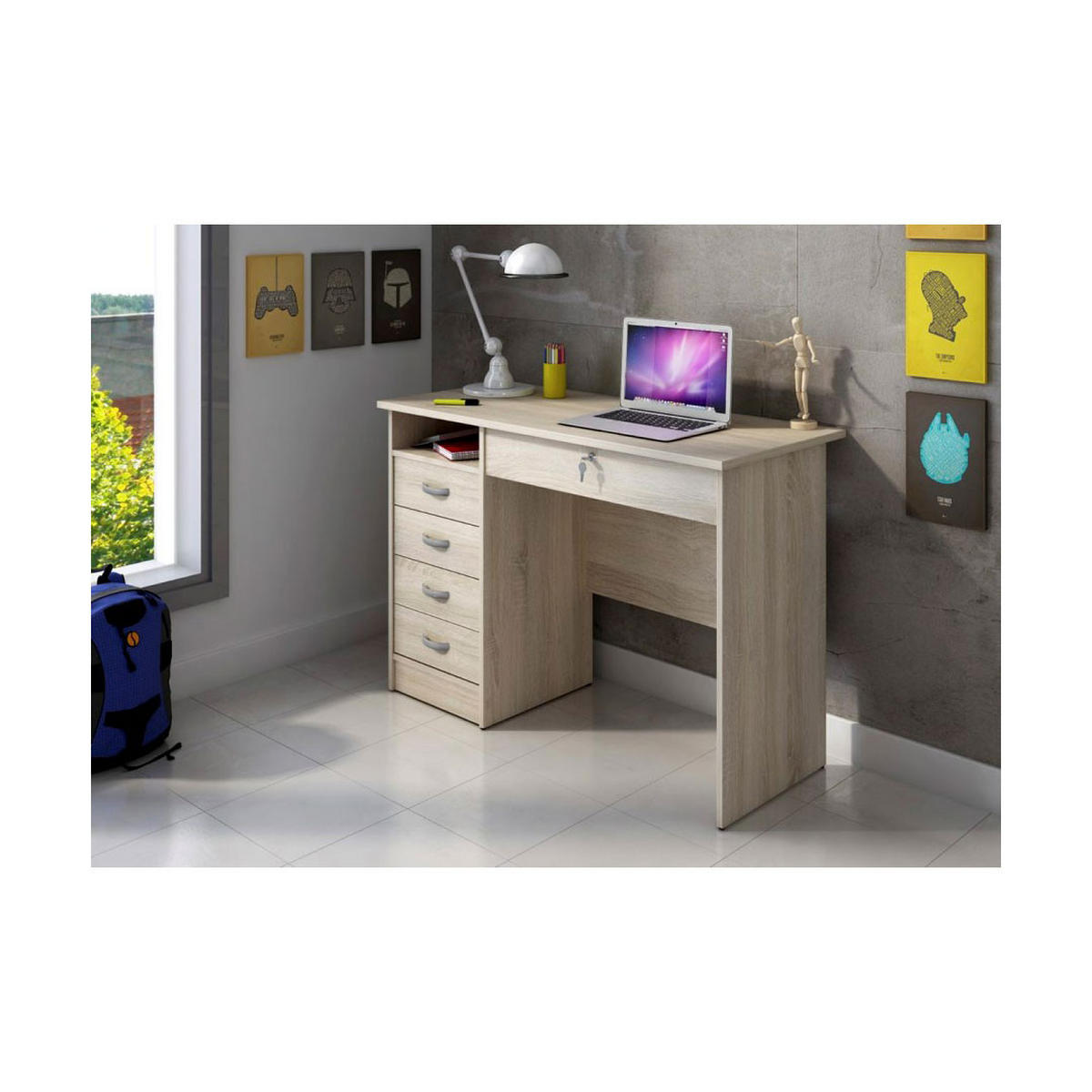 SCHREIBTISCH Fula Eichefarben 109/48/76 cm - Eichefarben, Holzwerkstoff (48/109/76cm) - ebuy24