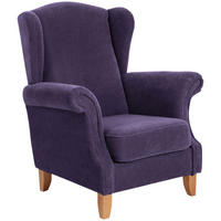 OHRENSESSEL Katria Bezug Veloursstoff Buche natur / violett - Lila, Kunststoff (88/108/84cm) - 58aufmkessel