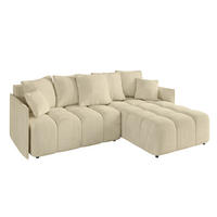 ECKSOFA Ottomane rechts LONLI-L 251x189x68 Taupe Velours - Taupe, Holzwerkstoff/Kunststoff (189/251cm) - ALTDECOR