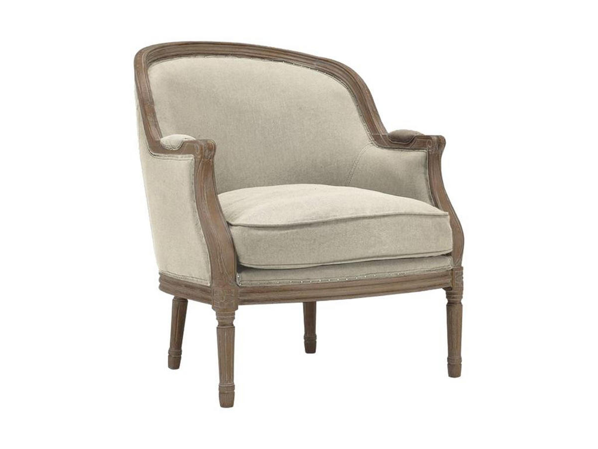 SESSEL Barock - Stoff - Beige - ALIENOR - Creme, Textil (78/89.5/72cm) - Vente-Unique