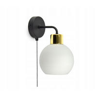 WANDLEUCHTE Milano Spot - Goldfarben/Schwarz, Glas/Metall (18/27/14cm) - kiki design