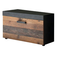 GARDEROBENBANK Used Wood Shabby mit grau 80 x 45 cm, Sitzbank mit Stauraum - Silberfarben/Schwarz, Holzwerkstoff/Kunststoff (80/45/37cm) - Top.Furn