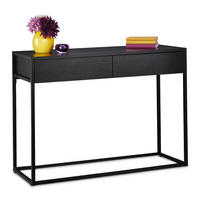 KONSOLENTISCH - Schwarz, Holzwerkstoff/Metall (40/110/80.5cm) - Relaxdays