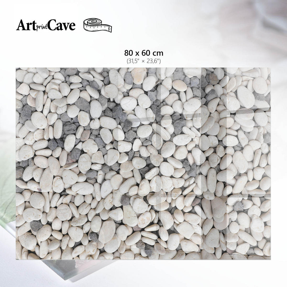 GLASPLATTE 80x60 cm – Steintextur - Braun, Glas (0.4/80/60cm) - ArtPrintCave