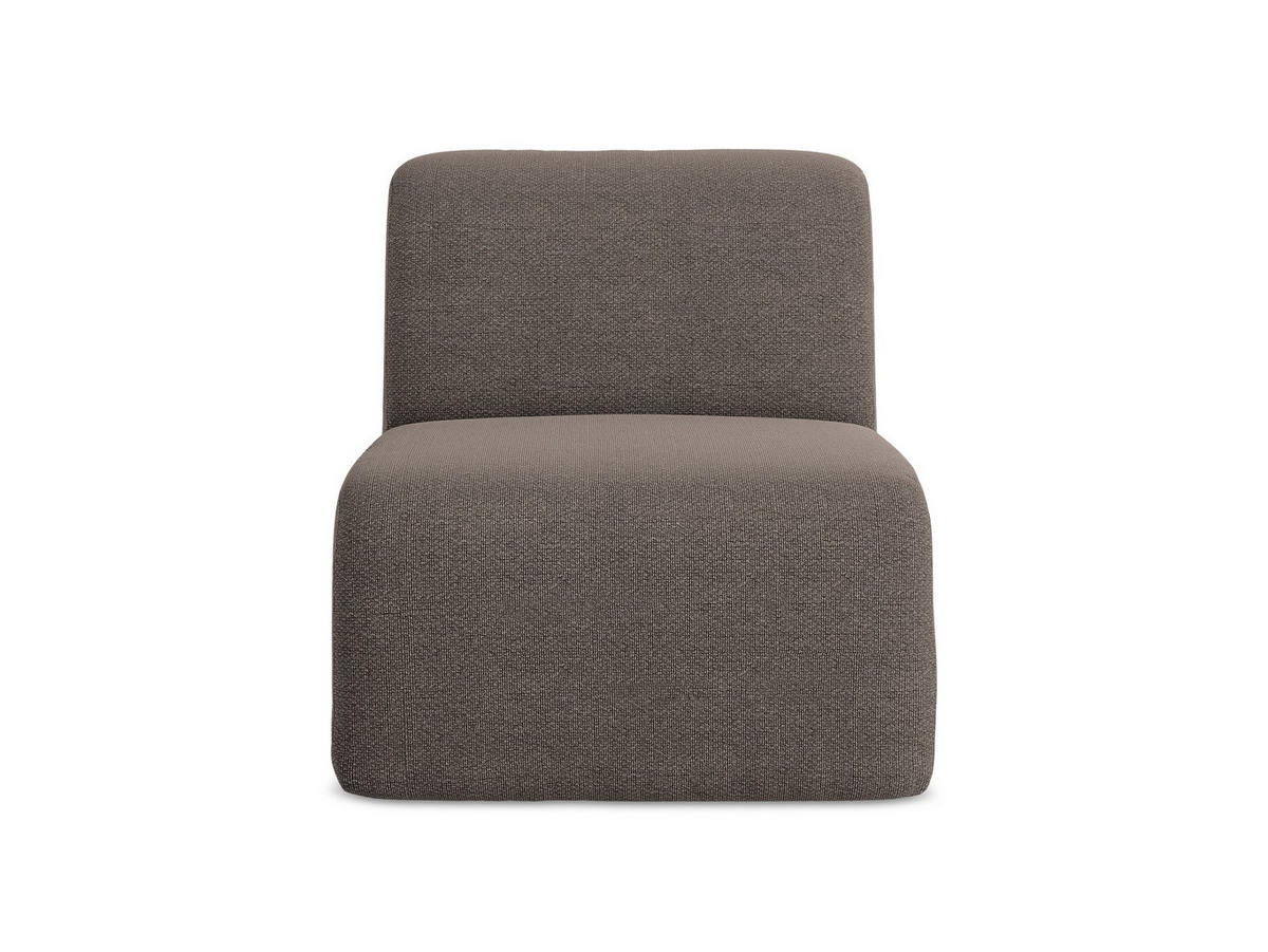 SOFAELEMENT Bouclé Stoff Braun - Schwarz/Mokka, Holzwerkstoff/Kunststoff (70/75/94cm) - Makamii