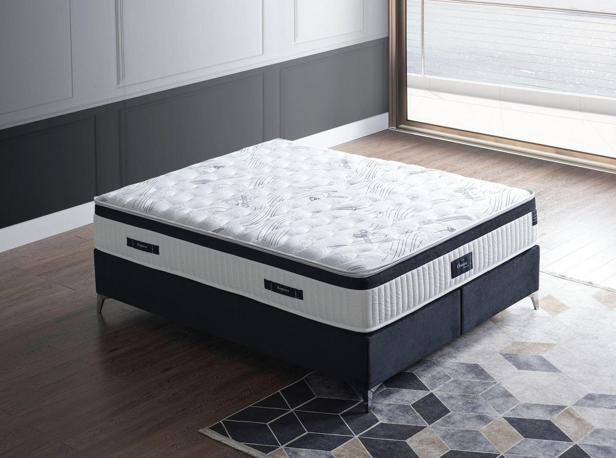 POLSTERBETT-SET Ocean 160x200 Anthrazit - Bett inkl. Matratze - Anthrazit, Metall (160/200cm) - Villa Möbel