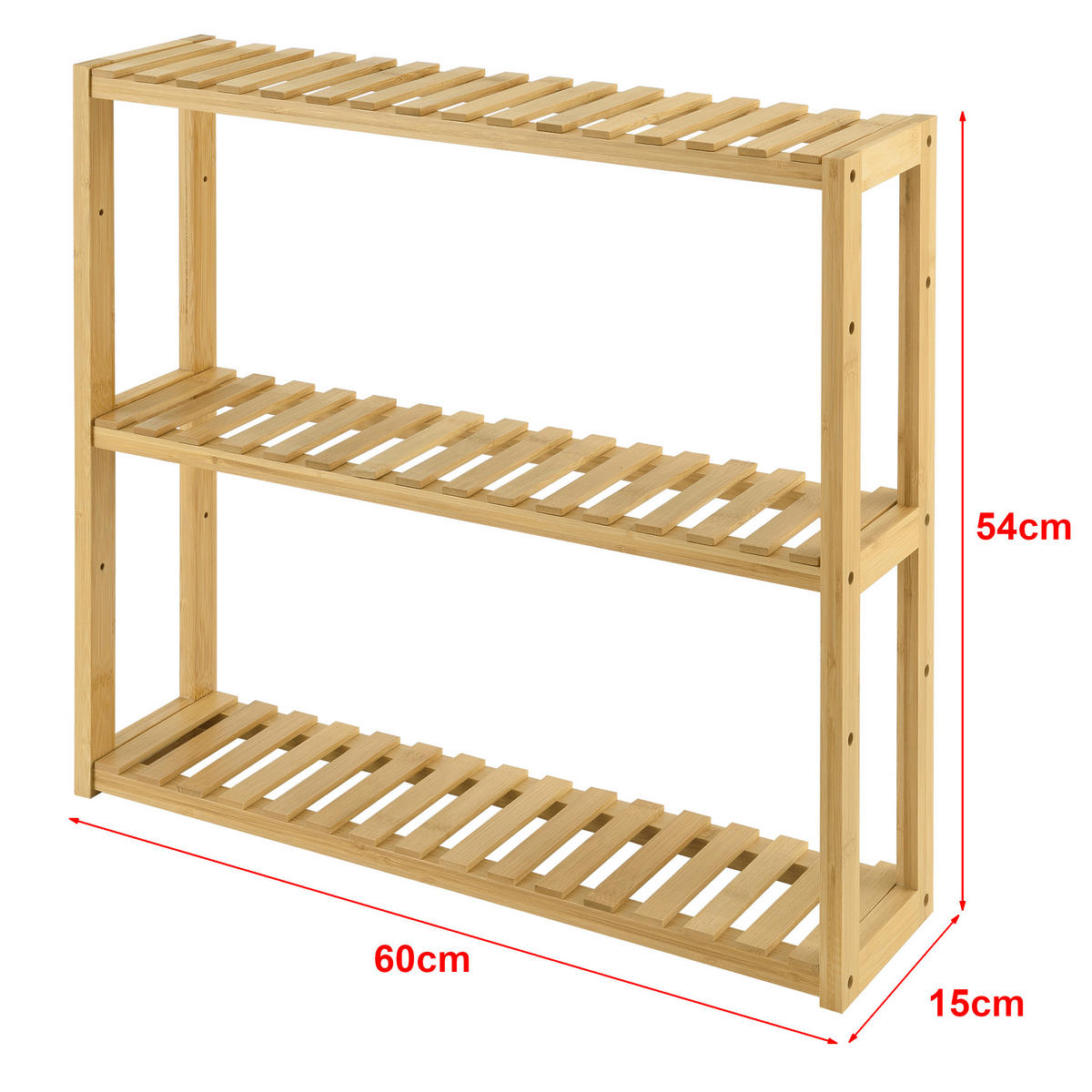 BADEZIMMERREGAL Örnsköldsvik - Naturfarben, Holz (60/54/15cm) - [en.casa]