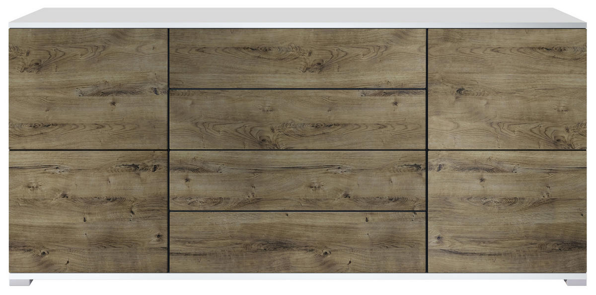 SIDEBOARD Rova Eiche Ribbeck - Alteiche, Holzwerkstoff (166.5/75.5/35cm) - Vladon