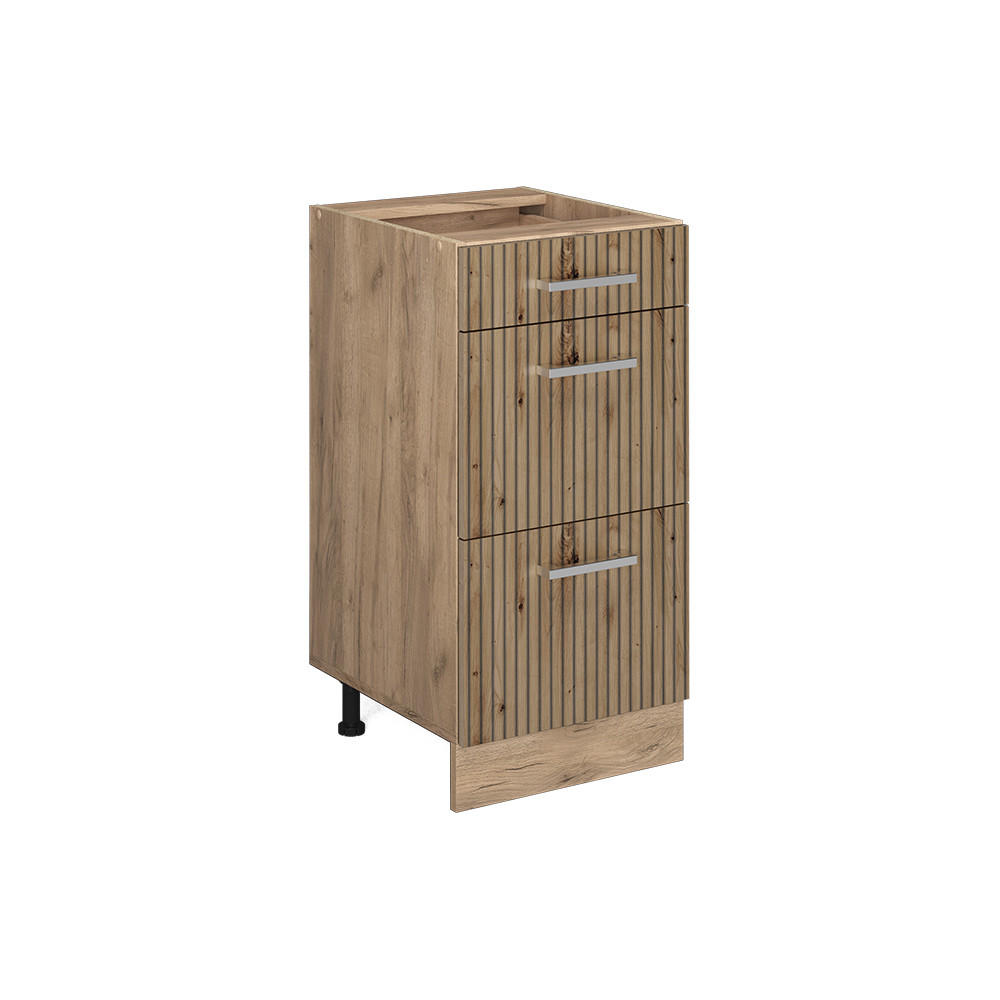 KÜCHENUNTERSCHRANK R-Line Artisan-Eiche 40 cm mit Schubladen, ohne AP - Honigeiche/Eiche Wotan, Holzwerkstoff (40/81.6/46cm) - Vicco