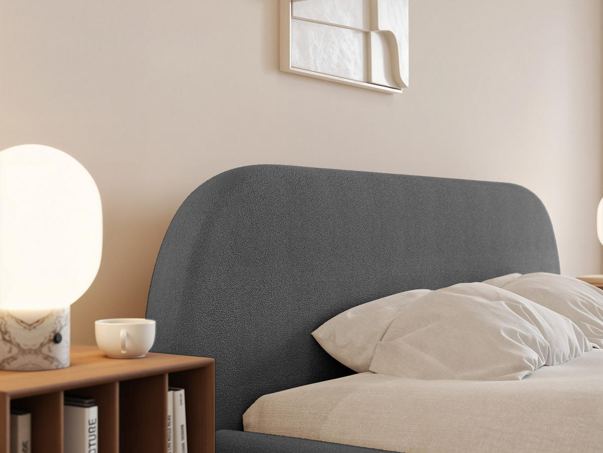 POLSTERBETT Lloret 160x200 cm, Graphit - Schwarz, Textil (200/160cm) - Fedve