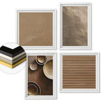 WANDBILDER 4er-Set - 50x50 cm & 40x60 cm Weißer Rahmen - Moderne Steinstrukturen - Weiß, Kunststoff (50/50cm) - ArtPrintCave