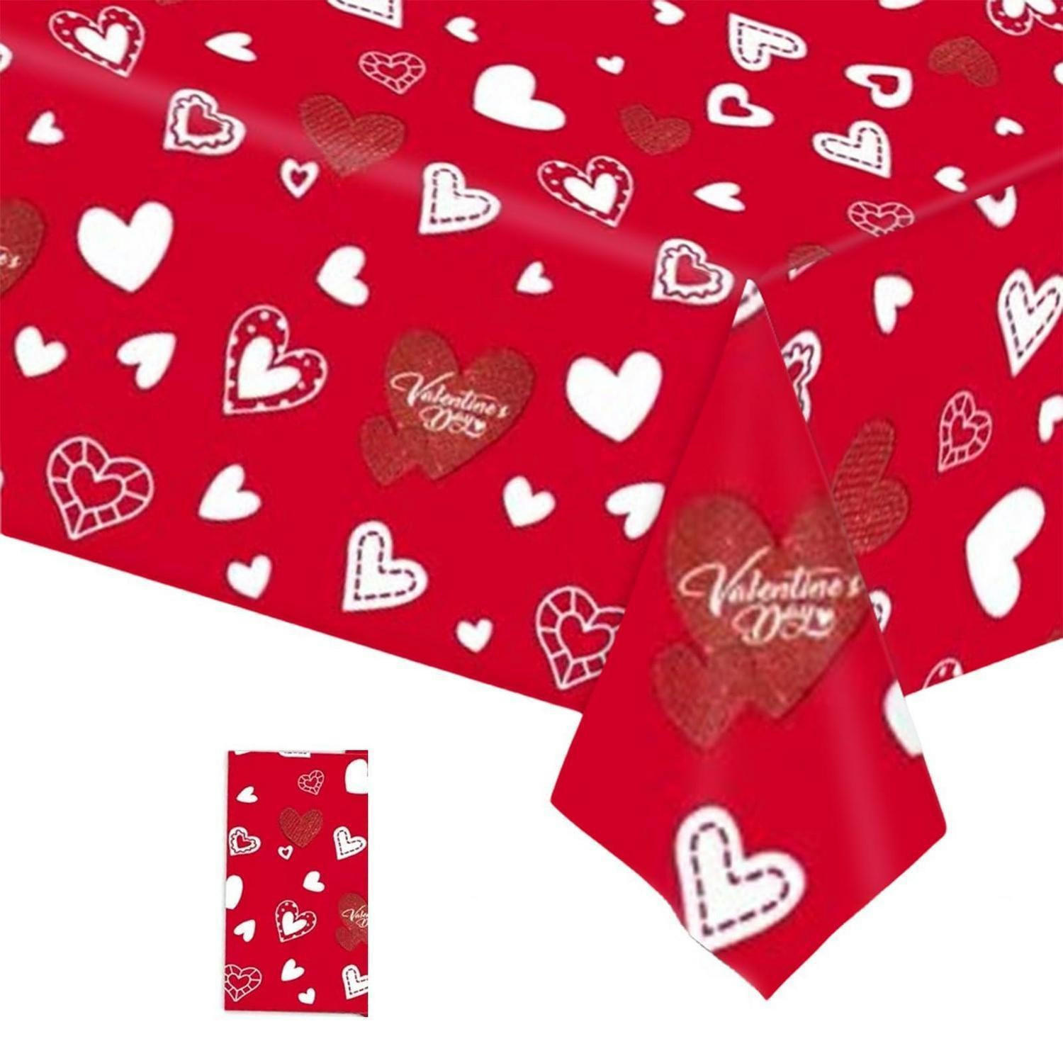 TISCHDECKE Valentinstag Herz Rot 137 x 274 cm - Rot, Kunststoff (20/15/1.5cm)