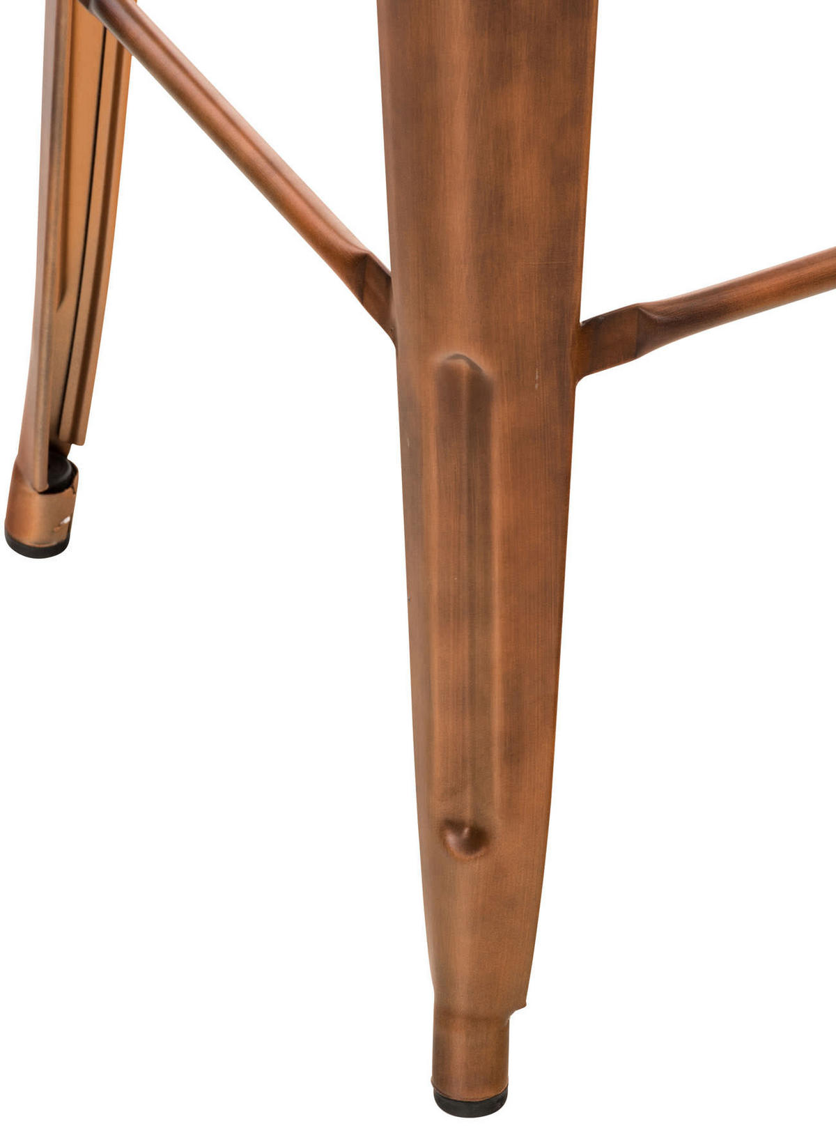 BARHOCKER Metall kupfer - Eukalyptusholzfarben/Kupferfarben, Metall (44/96/43cm) - CLP