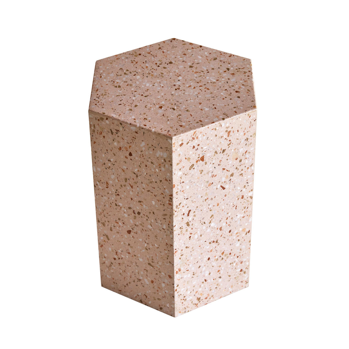 BEISTELLTISCH Zoé Rosa aus Premium-Terrazzo - Pink, Stein (35/40/50cm) - Tikamoon