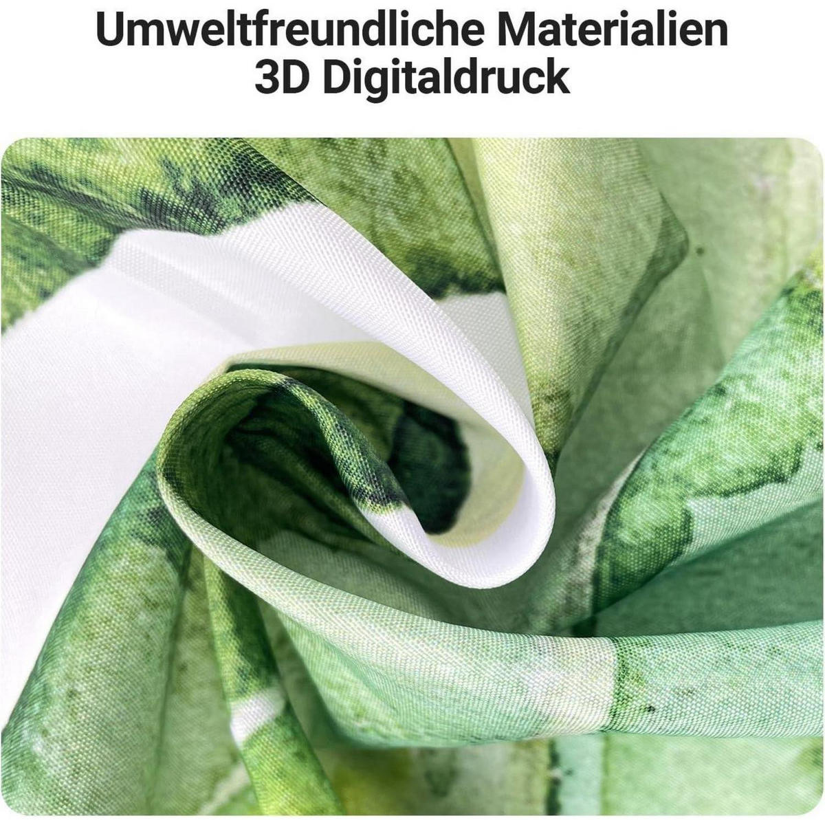 DUSCHVORHANG Blätter Grün 150 x 180 cm - Grün, Textil (150/180cm)
