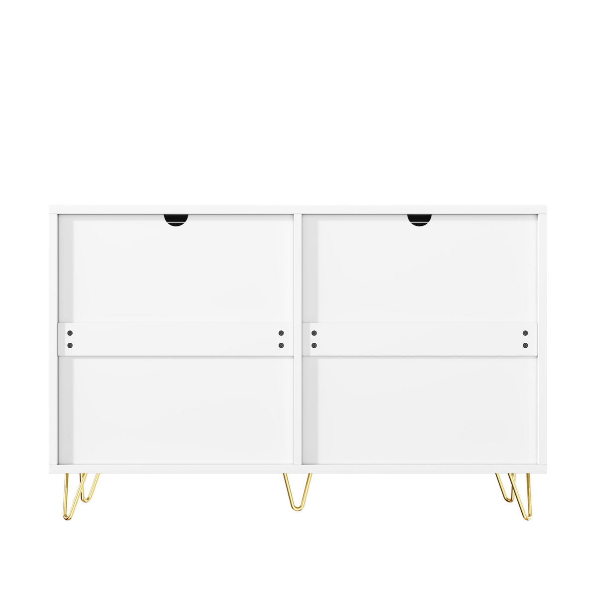SIDEBOARD Stauraum Goldgriffe - Weiß, Holzwerkstoff (120/77/40cm) - LEBENLANG