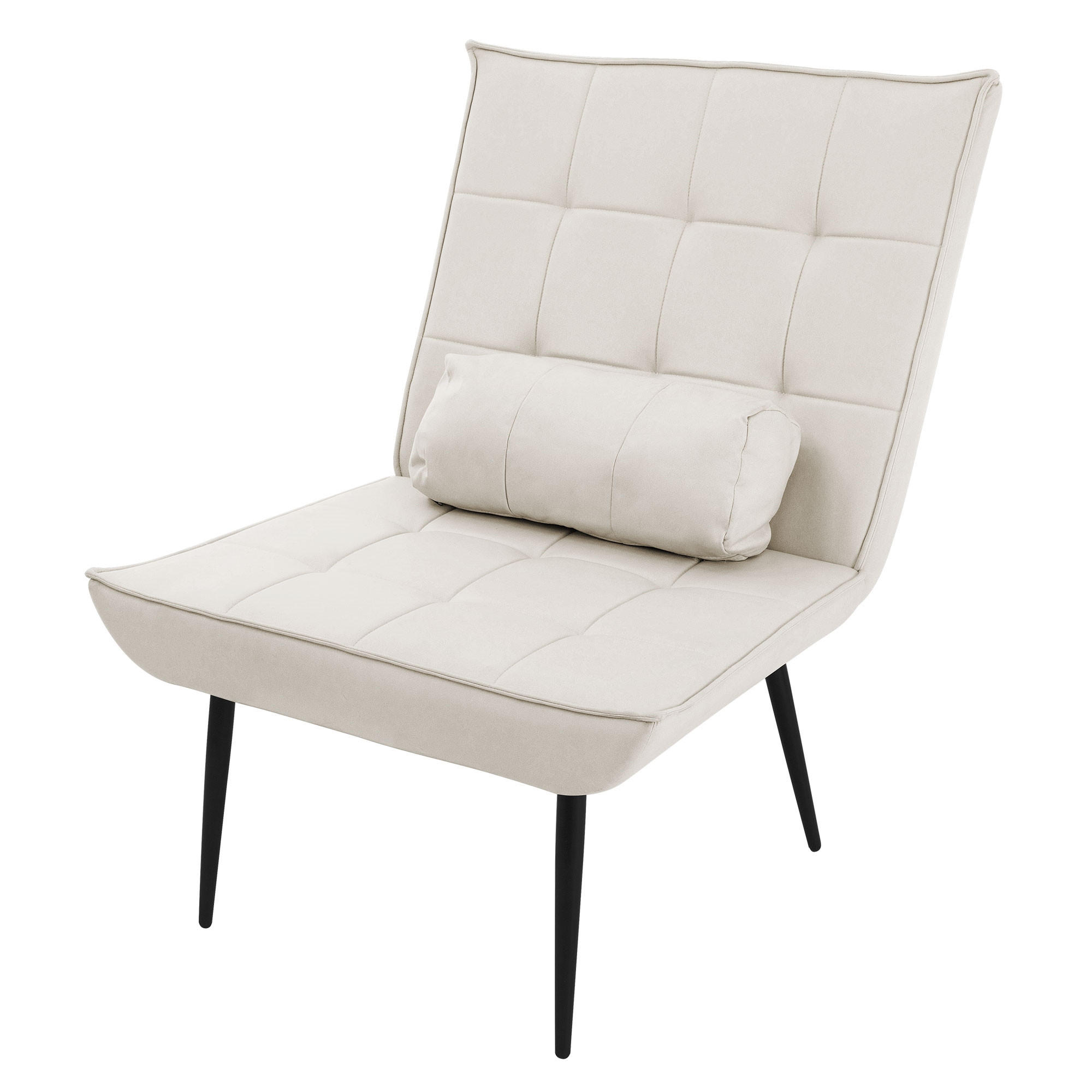 ML-DESIGN KŘESLO do obývacího pokoje z umělé kůže (PU) – krémové relaxační křeslo s bederním polštářem